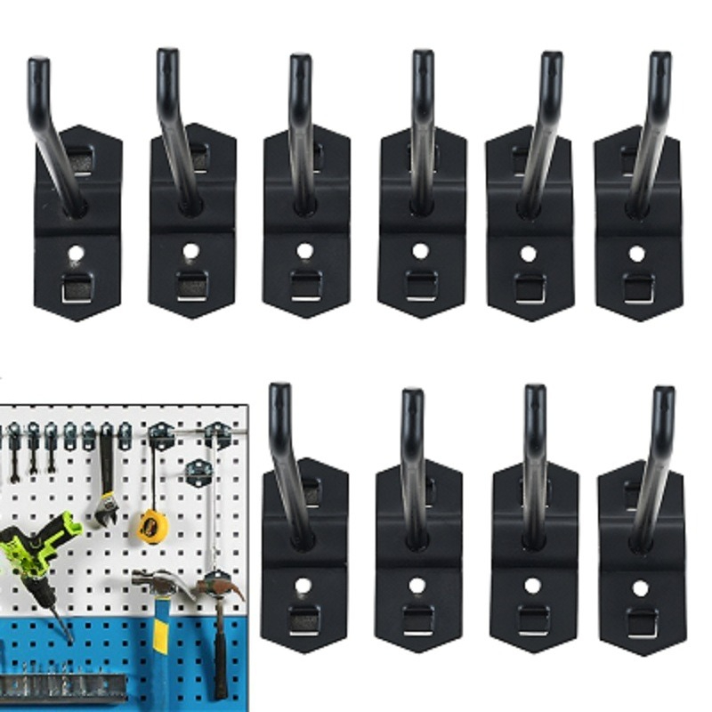 Gardening Tools Bundle - 10個/セット 50mm ブラックホールボードフック スチール製 キッチン/ガーデン/ドアハンガー シェルフ