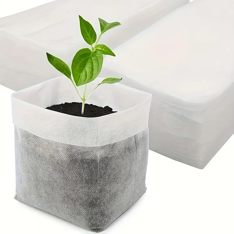 Grow Bags - 透水性・通気性のある不織布製植物育成バッグ、再利用可能な種まき容器、野菜・花の苗栽培用