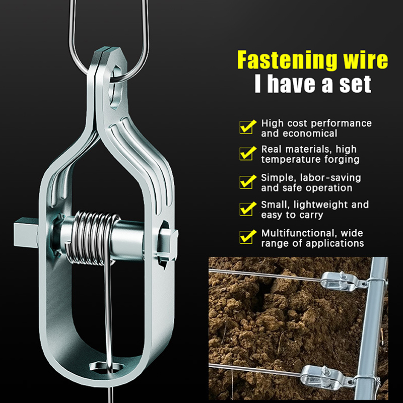 Gardening Tools Bundle - 5個入り高耐久スチールワイヤーロープタイトナーキット – 庭のフェンス、ケーブル、スリング用の調整可能なテンションツール、亜鉛メッキ加工で耐久性があります。