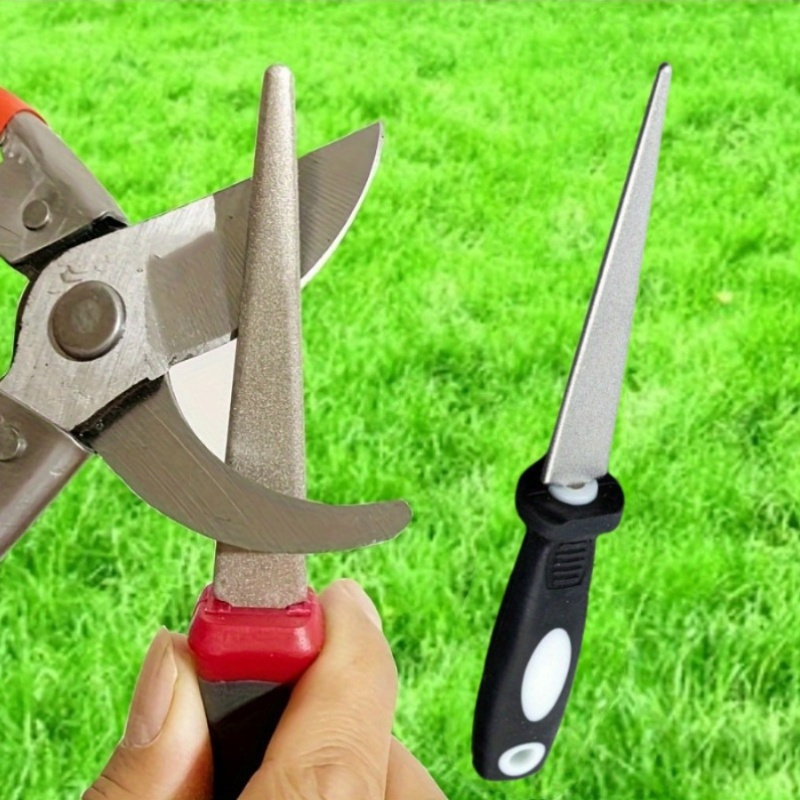 Gardening Tools Knife - 人間工学に基づいたハンドルを備えたダイヤモンド鋼ナイフ研ぎ器、多機能はさみ、ナイフ、ガーデニングツール、2 in 1