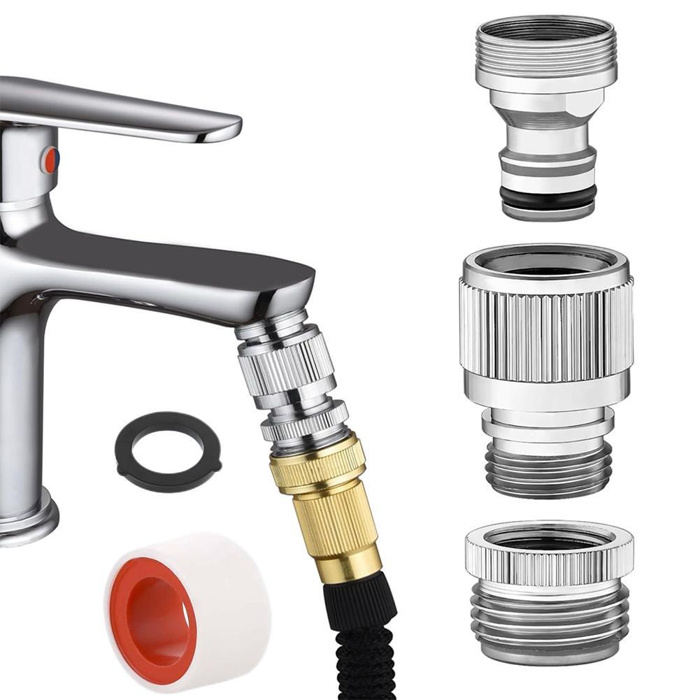 Gardening Tools Bundle - 蛇口アダプターセット ガーデンホースとシャワー接続用 クイックコネクター ホースアダプター 洗面器フィッティング 庭の水やりツール