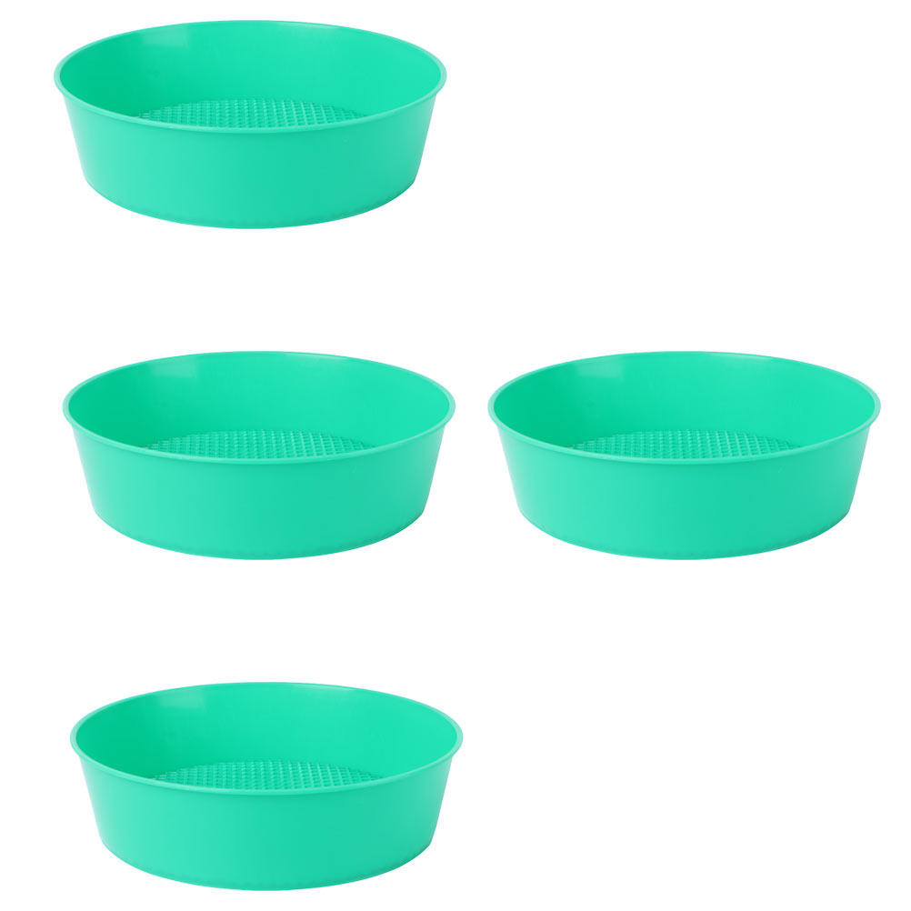Gardening Tools Plastic - 4個入りガーデン土壌ふるい器、頑丈なプラスチック製ふるい皿、携帯用コンパクト土壌石除去ガーデニング分級ツール