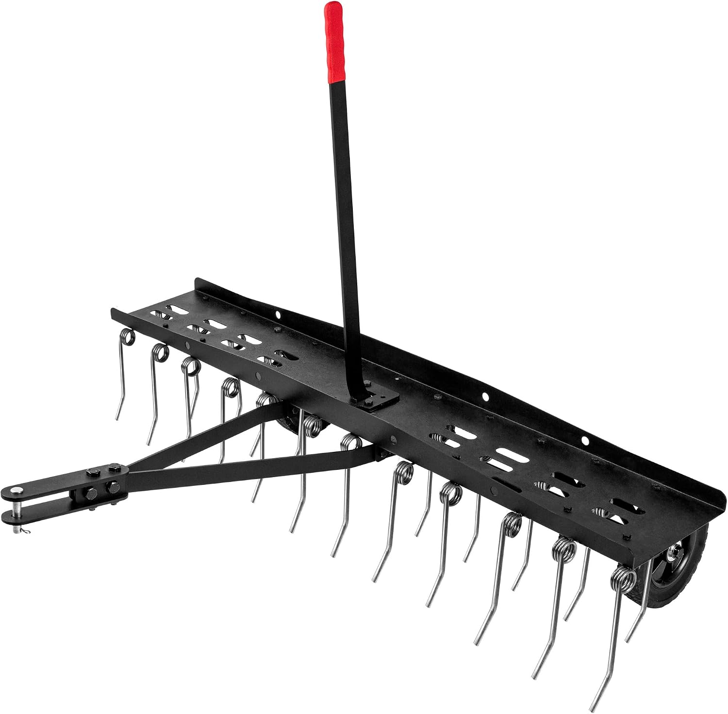 Gardening Yard Tools - 牽引式芝生脱草機レーキアタッチメント、頑丈なスプリングスチール製タイン芝生エアレーター装置、ガーデン トラクター乗用芝刈り機用ヤードツール、黒、1個入り