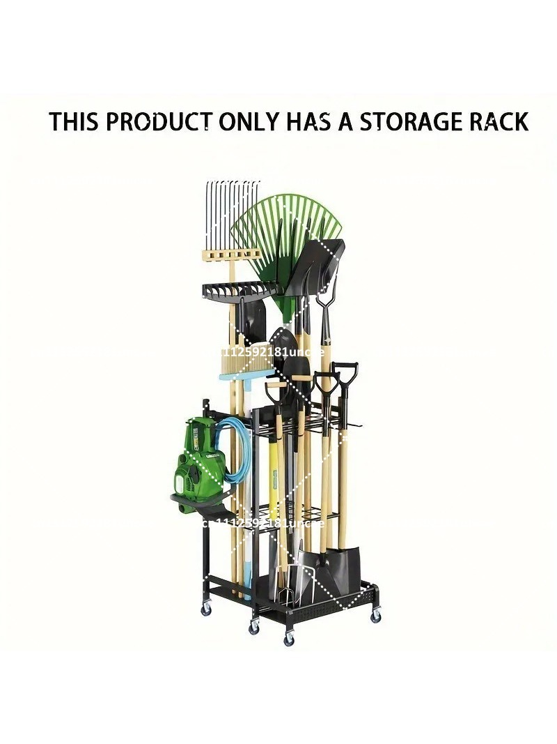 Gardening Tools Rack - ガーデンツールオーガナイザー、熊手やシャベル用の安定したユーティリティラック、簡単設置ガレージ収納