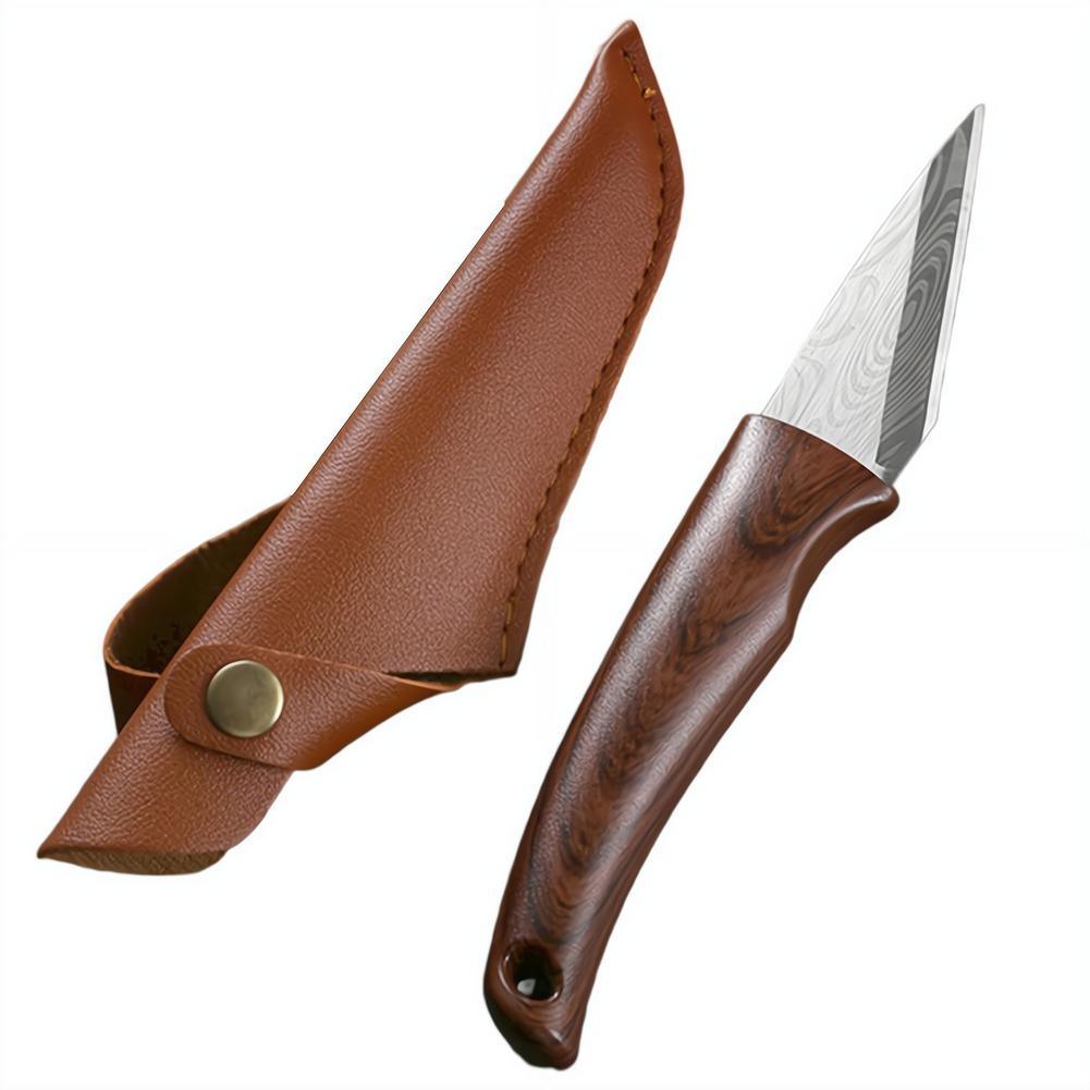 Gardening Tools Knife - 鋭利な接ぎ木用ナイフ、木製ハンドルと革製鞘付き、接木用、耐久性のある園芸工具、アウトドアナイフ、ハンド、2026年新作