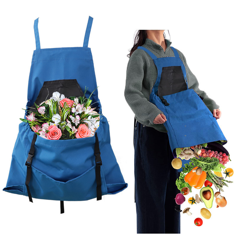 Gardening Tools Big - 大きなポケット付き屋外ピッキングエプロン、ガーデニング用クイックリリース収穫エプロン、バックパックツールエプロン、ピッキングバッグ