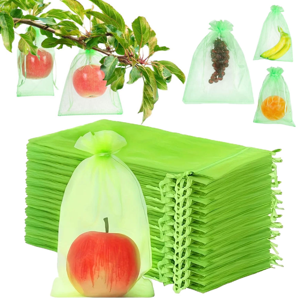 100個入り グリーン保護バッグ ジッパー付き、果樹用、植物 - Grow Bags のレビューと価格