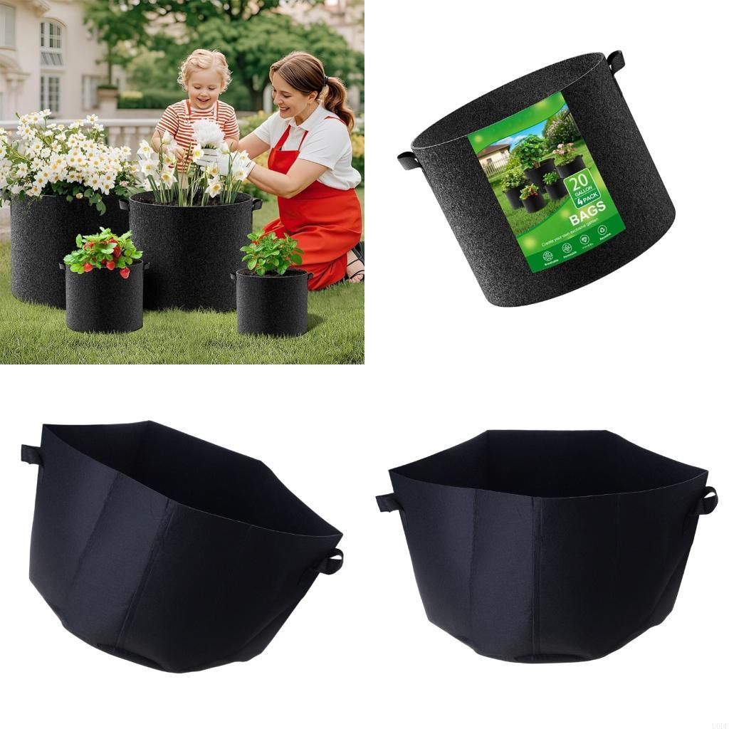 プレミアムファブリック植栽バッグ厚みのある素材ガーデニングポ - Grow Bags のレビューと価格