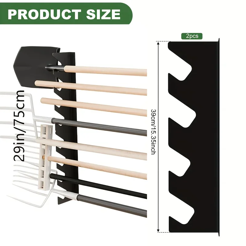 頑丈な金属製ガーデンツールホルダー、シャベルと熊手の収納付き - Gardening Tools Rack のレビューと価格