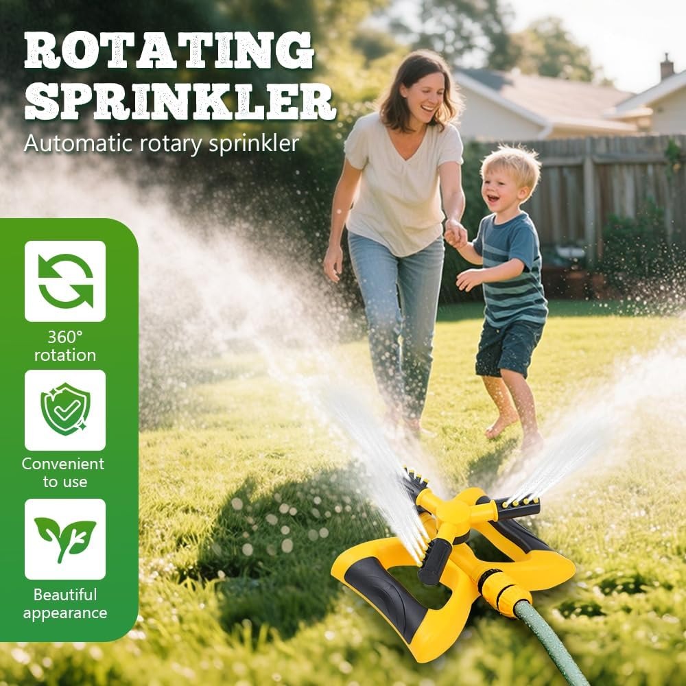 360度自動回転式スプリンクラー（ベース付き）大範囲カバー  - Gardening Tools Plastic のレビューと価格