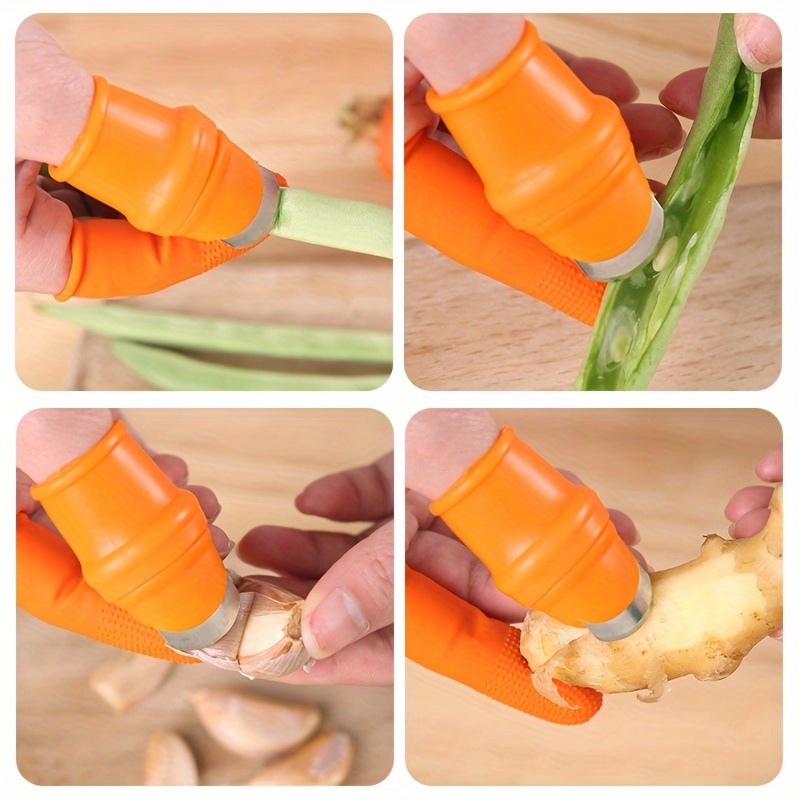 6 個のガーデンシリコン親指ナイフ、アンチカット指サックキッ - Gardening Tools Knife のレビューと価格