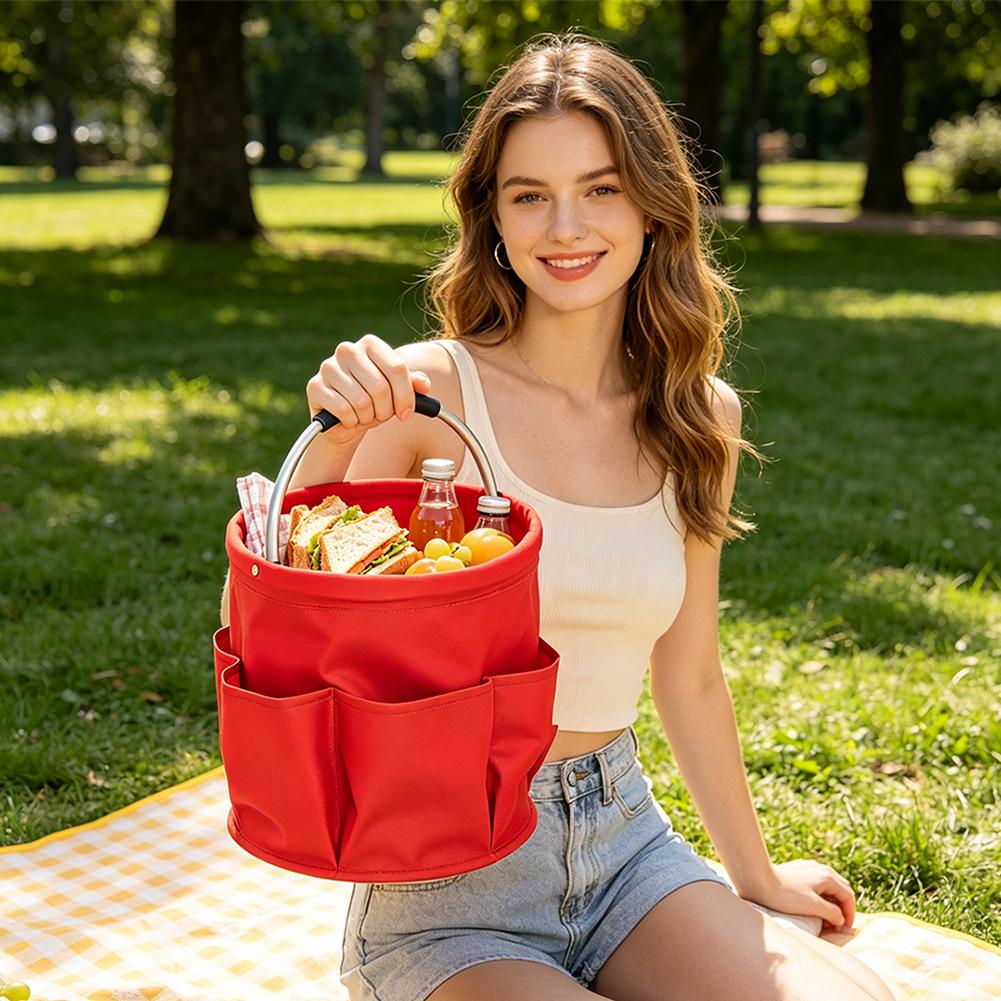 大容量多ポケット収納バケツ 携帯用折りたたみ式ハンドヘルドガ - Gardening Tools Toys のレビューと価格