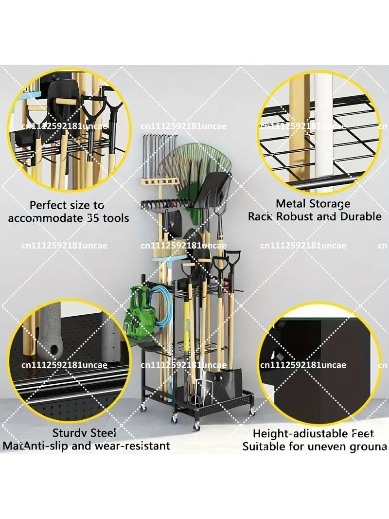 ガーデンツールオーガナイザー、熊手やシャベル用の安定したユー - Gardening Tools Rack のレビューと価格