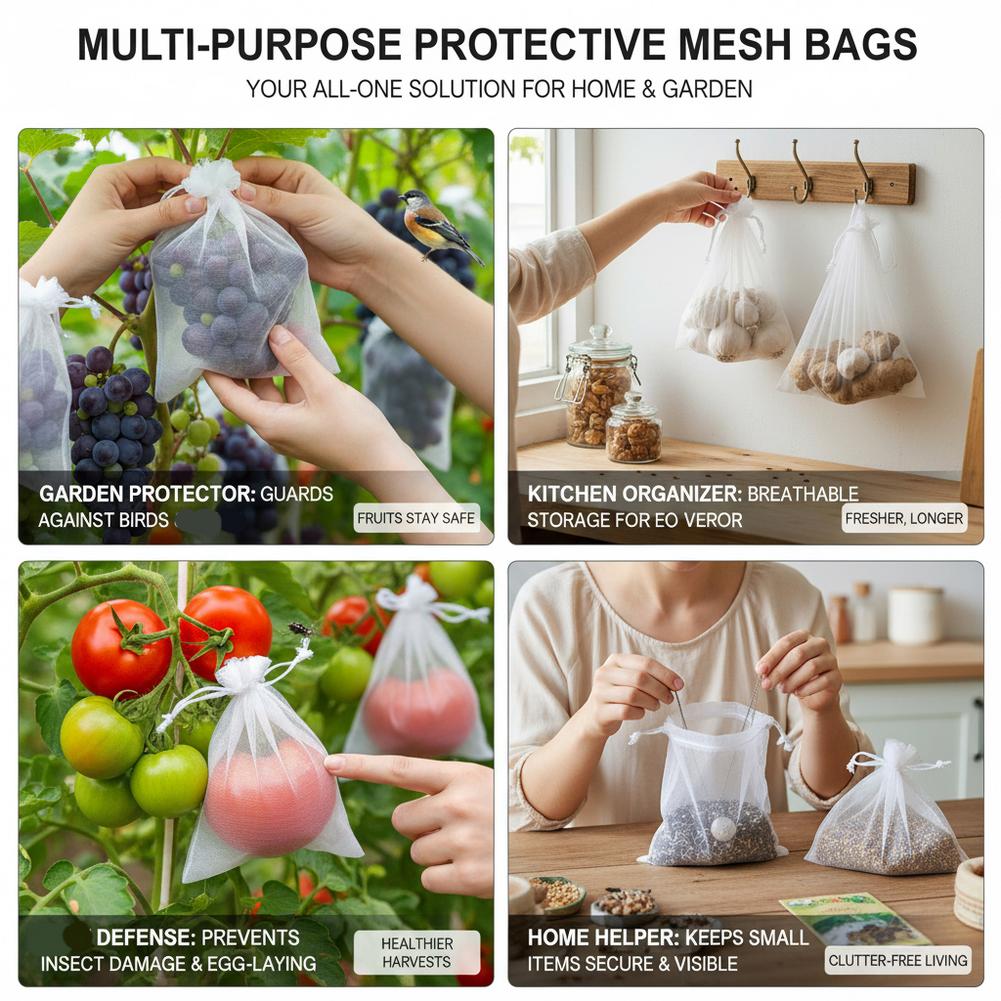 50 個の庭用果物保護袋ブドウ用メッシュバッグ昆虫害虫鳥防止 - Grow Bags のレビューと価格