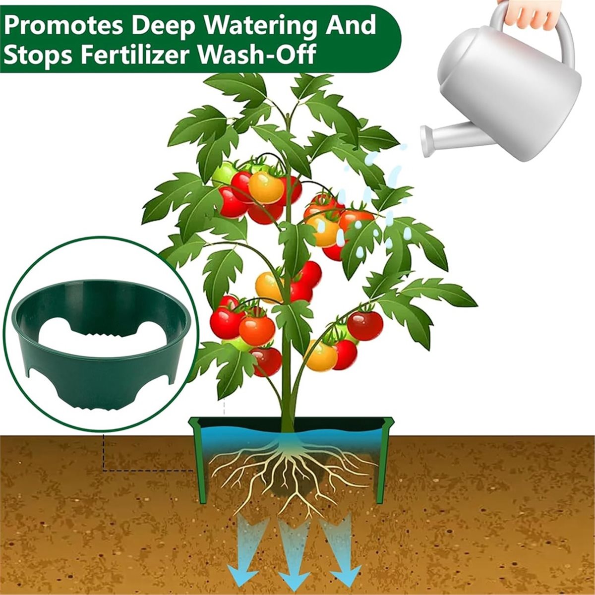 根の水やりや雑草対策に最適な植物保護リング4個セット、永久的 - Gardening Tools Big のレビューと価格