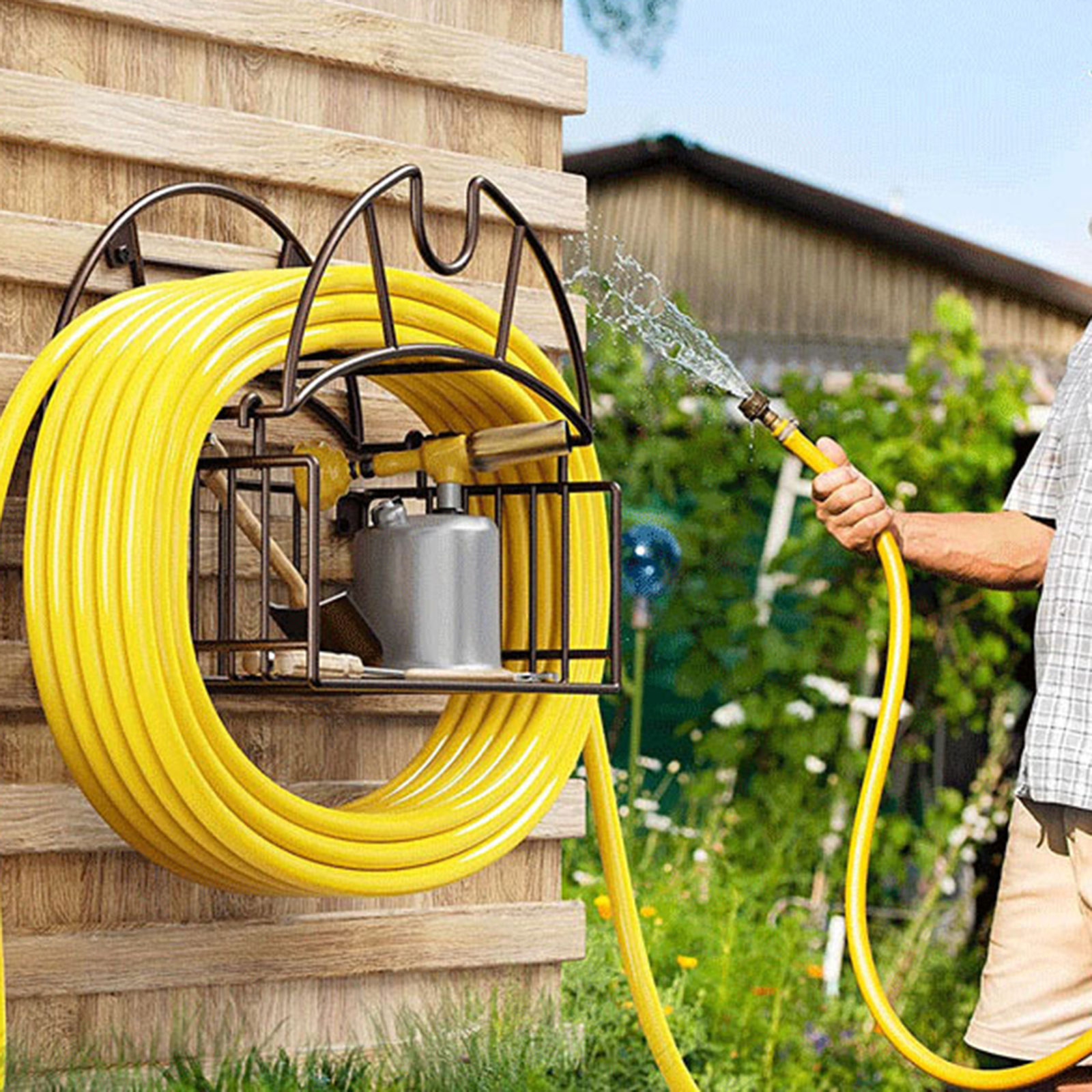 壁掛け式ガーデンホースホルダー、ツールオーガナイザーブラケッ - Gardening Tools Rack のレビューと価格